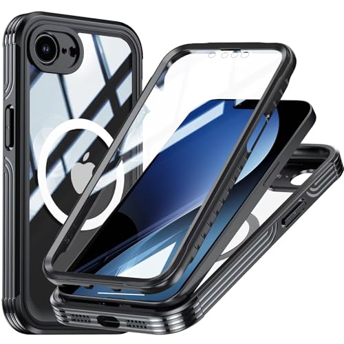 ���ʃJ�o�[ iPhone 16e/iPhone17e �p �P�[�X �K���X�t�B�����t�� �ϏՌ� �A�E�g�h�A ���ʃP�[�X ��� �ČR�p ����~�� �}�O�l�b�g�����O �O�� �N���A�J�o�[�C���D