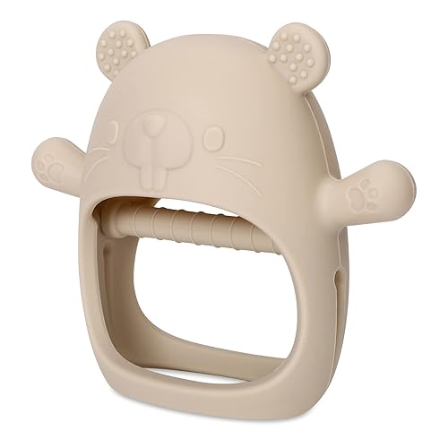 Socub Juguete mordedor para bebés de más de 12 meses, manoplas de silicona que nunca se caen, juguete de dentición para calmar las encías doloridas,