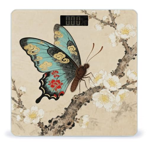 Báscula digital de baño Butterfly con sensor y pantalla LED miniatura 1