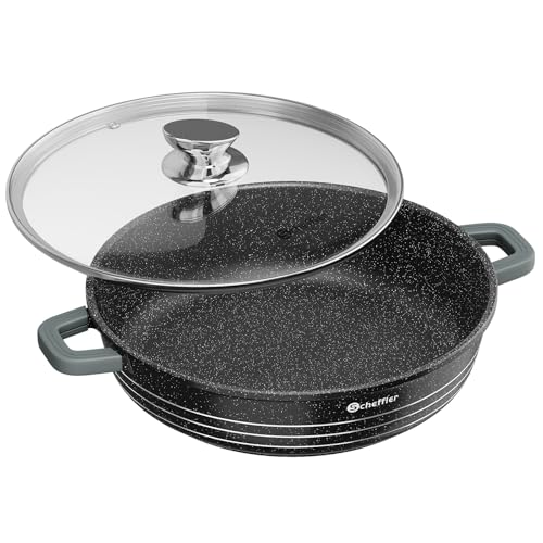 Scheffler Servierpfanne Induktion, 32 x 8 cm Schmorpfanne aus...