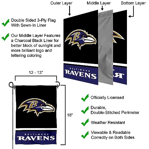 Wincraft 10342816 Baltimore Ravens Double Sided Garden Flag thumb #4