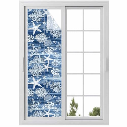 Vinilo para ventana privacidad azul oscuro 17.7x78.7 in miniatura 1