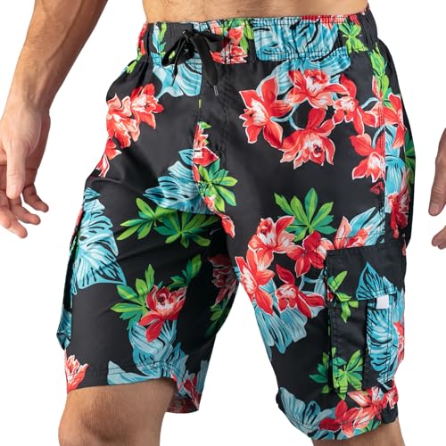 Image of Kanu Surf Men's Big Viper Extended Size Stripe Swim Trunk