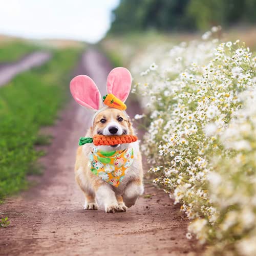 Dorakitten Dog Easter Costumes – Adorable Bunny Ears Headband Cute Dog Bandana Funny Carrot Shape Rope Teeth Cleaning Dog Chew Toys Gifts for Pet Puppy 4 PCS Dorakitten Dog Easter Costumes – Adorable Bunny Ears Headband Cute Dog Bandana Funny Carrot Shape Rope Teeth Cleaning Dog Chew Toys Gifts for Pet Puppy 4 PCS
