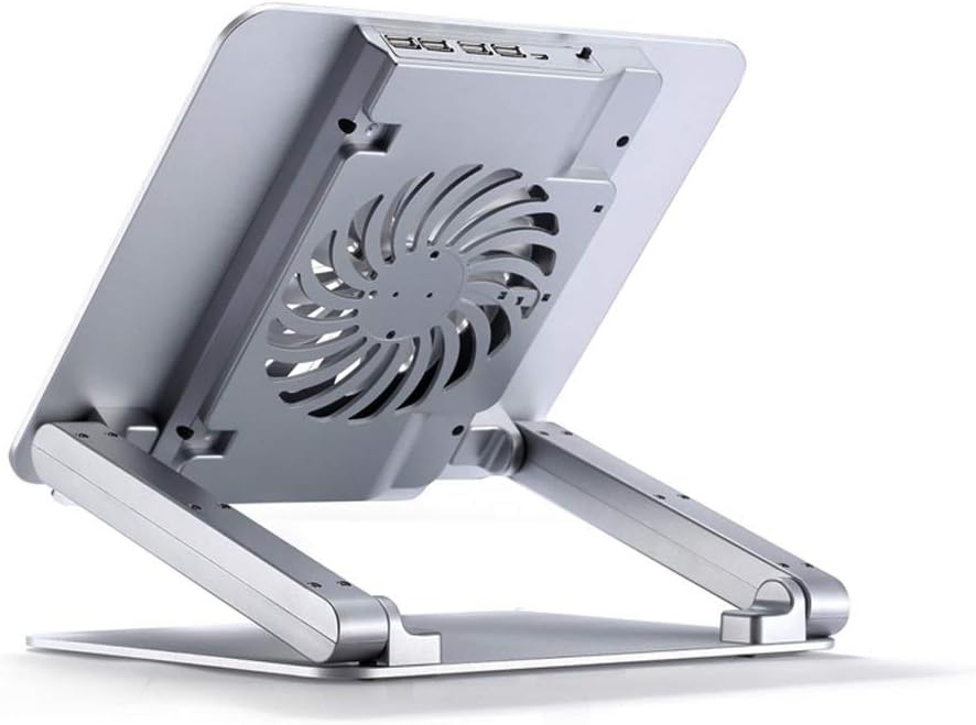Amazon.com: Laptop Stand Laptop Riser with Fan Heat-Vent Adjustable ...