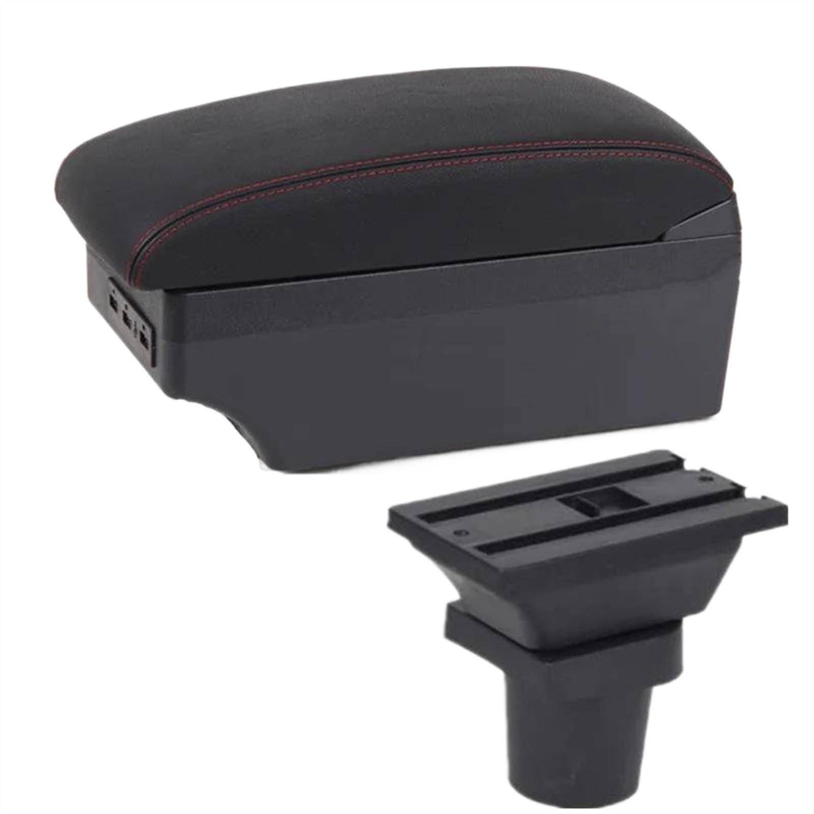 DYDGUTUFB For Toyota For Yaris For Vitz Hatchback 1998-2005 Car Armrest Box Interior Storage Box Accessories (C1 red line 7USB)