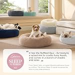 Bedsure Calming Dog Bed Medium Size Dog - Donut Washable Medium Pet Bed, 30 inches Anti-Slip Round Fluffy Plush Faux Fur Cat Bed, Fits up to 45 lbs Pets, Camel - Image 2