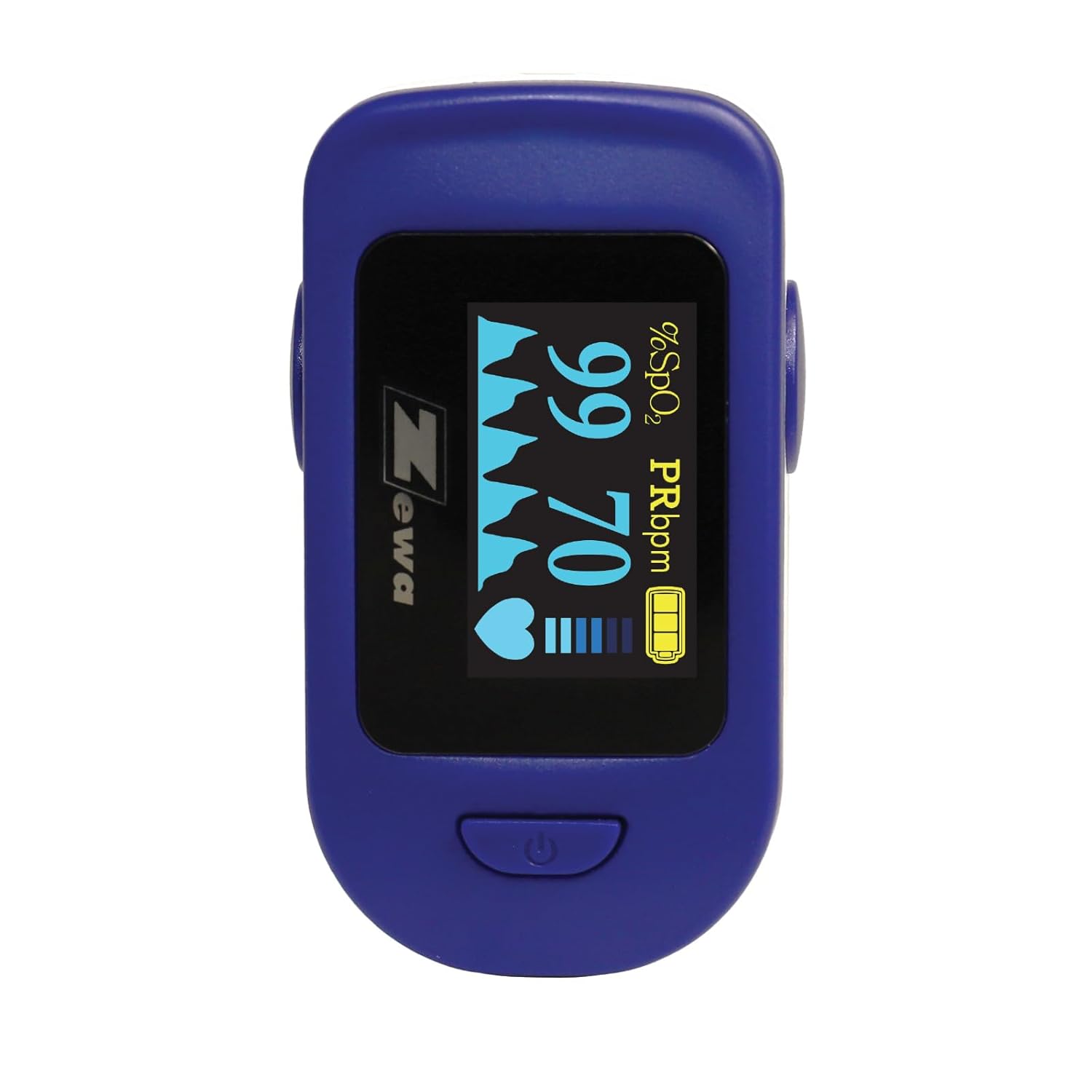Zewa Deluxe Fingertip Pulse Oximeter | SpO2 and Pulse Rate Monitor | Large Color LCD Display | Portable Oxygen Saturation Meter for Home, Sports & Travel | Includes Lanyard & Batteries