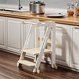 Kids Kitchen Step Stool, Foldable Toddler Tower...