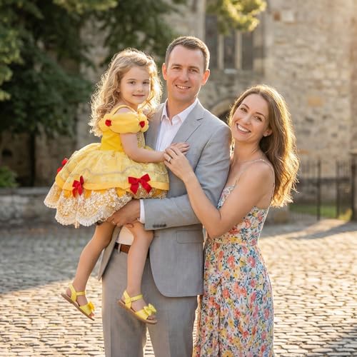 Image of THEE BRON Toddler Girls Sandals Wedding Flower Girl Dress Shoes Open Toe Flats