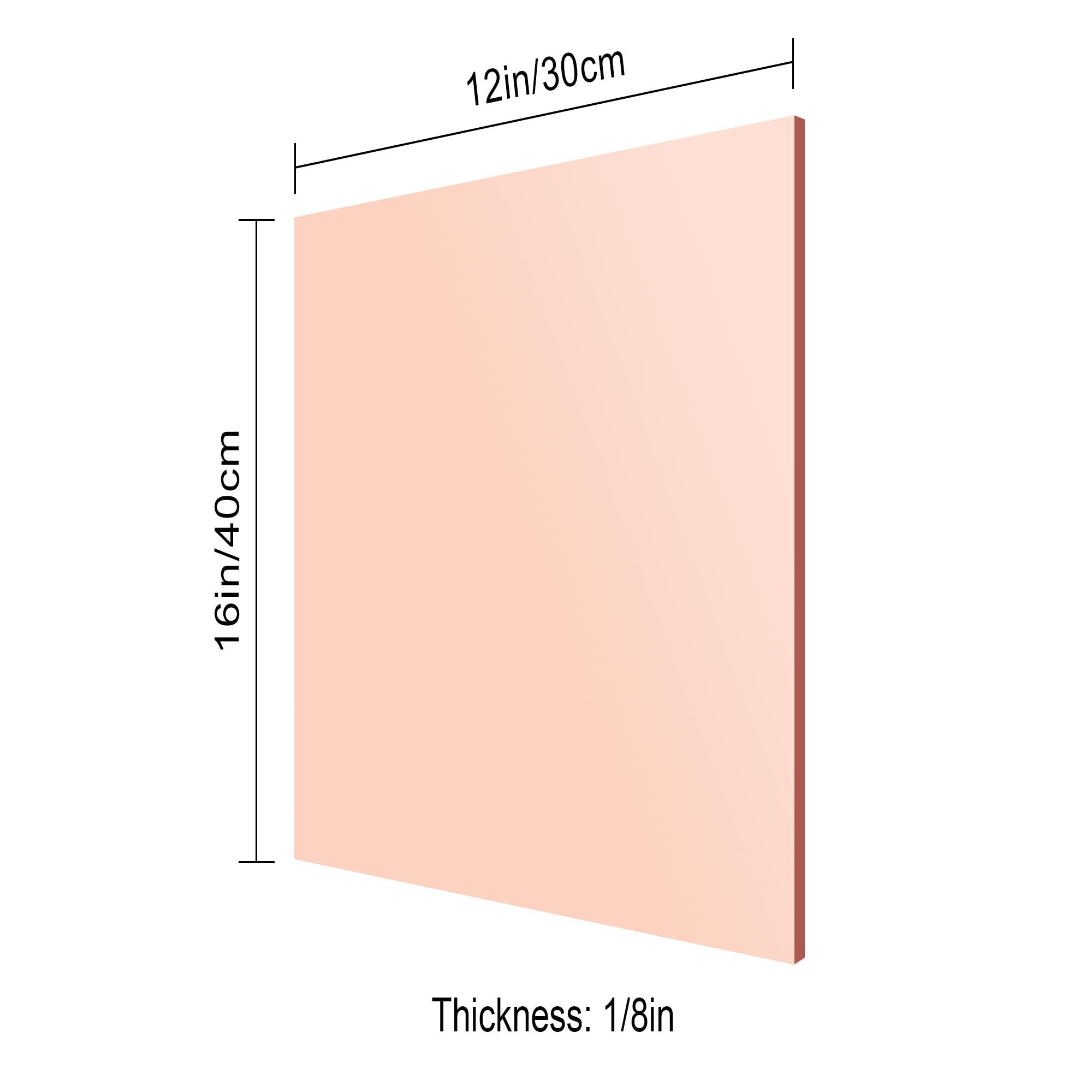 Rose Gold Mirror Acrylic Sheet - 12x16 inches, 2 Pieces | 1/8" Thick, Reflective Mirror Acrylic for Laser Cutting, DIY Crafts, and Home Decorations (30x40 cm)