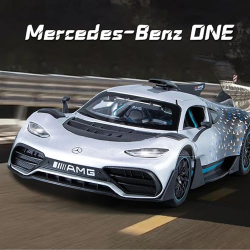 Image of 1:24 Scale Big Mercedes Benz Amg One Model Diecast Metal Pullback Toy Car With Openable Doors & Light, Music Boys Car For Kids Best Toys Gifts Toys For Kids (Rendom Color),Multicolor