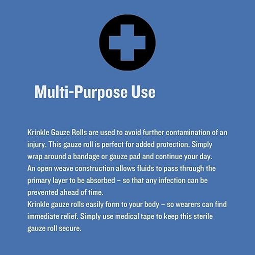 Miniatura 4 de Krinkle Rollo de gasa, rollos de vendaje esponjoso, 4.5 pulgadas x 4.1 yardas, 1 paquete, MS-35645