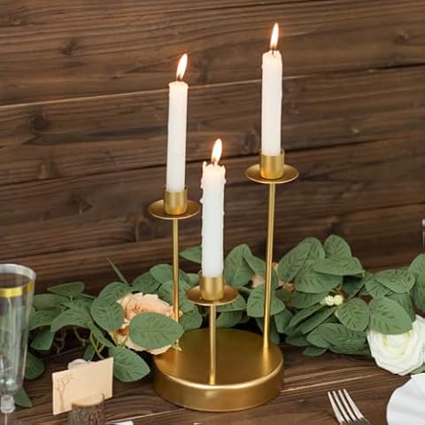 Efavormart Vintage Gold Metal Candle Holder Centerpiece Cover