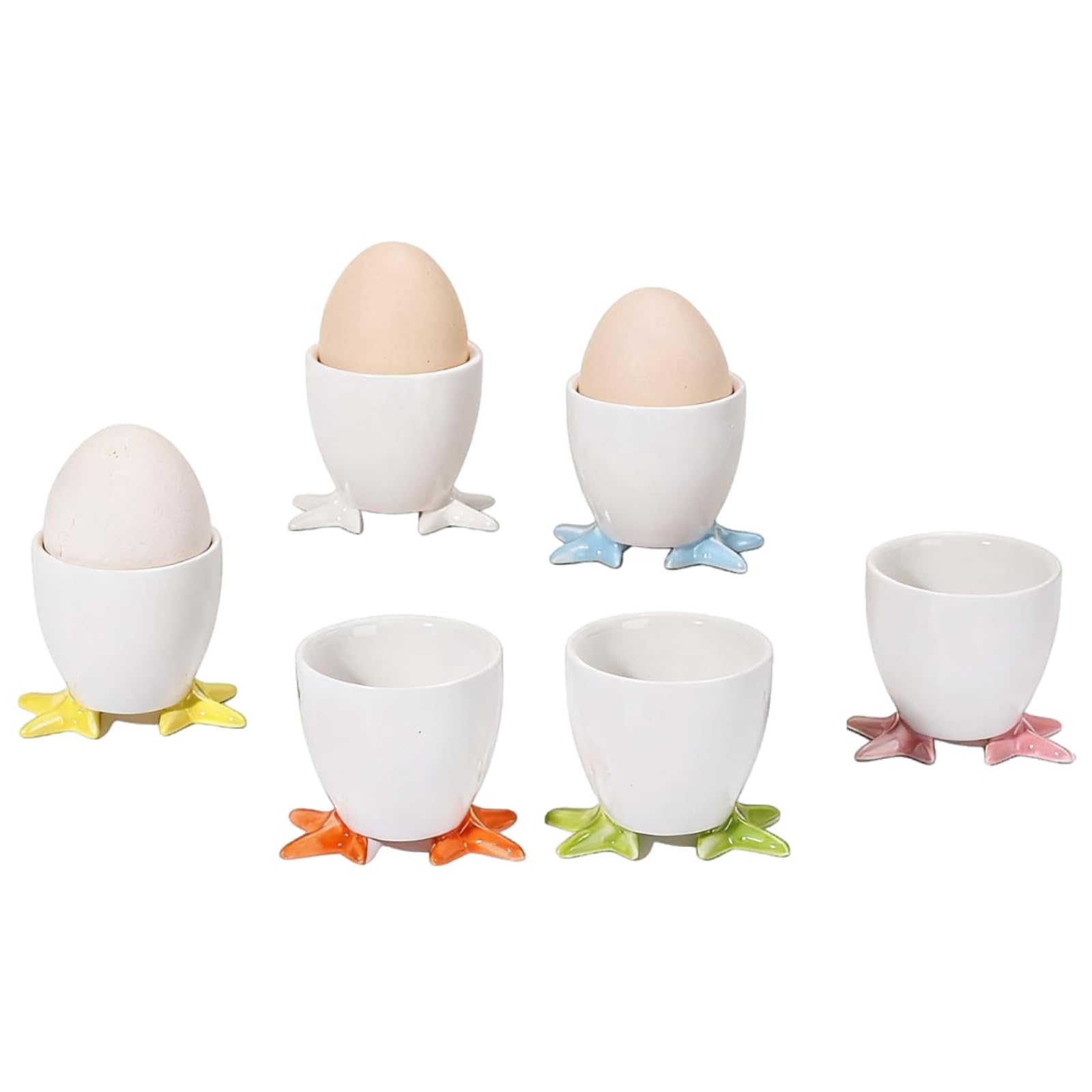 Lot de 6 coquetiers en porcelaine blanche