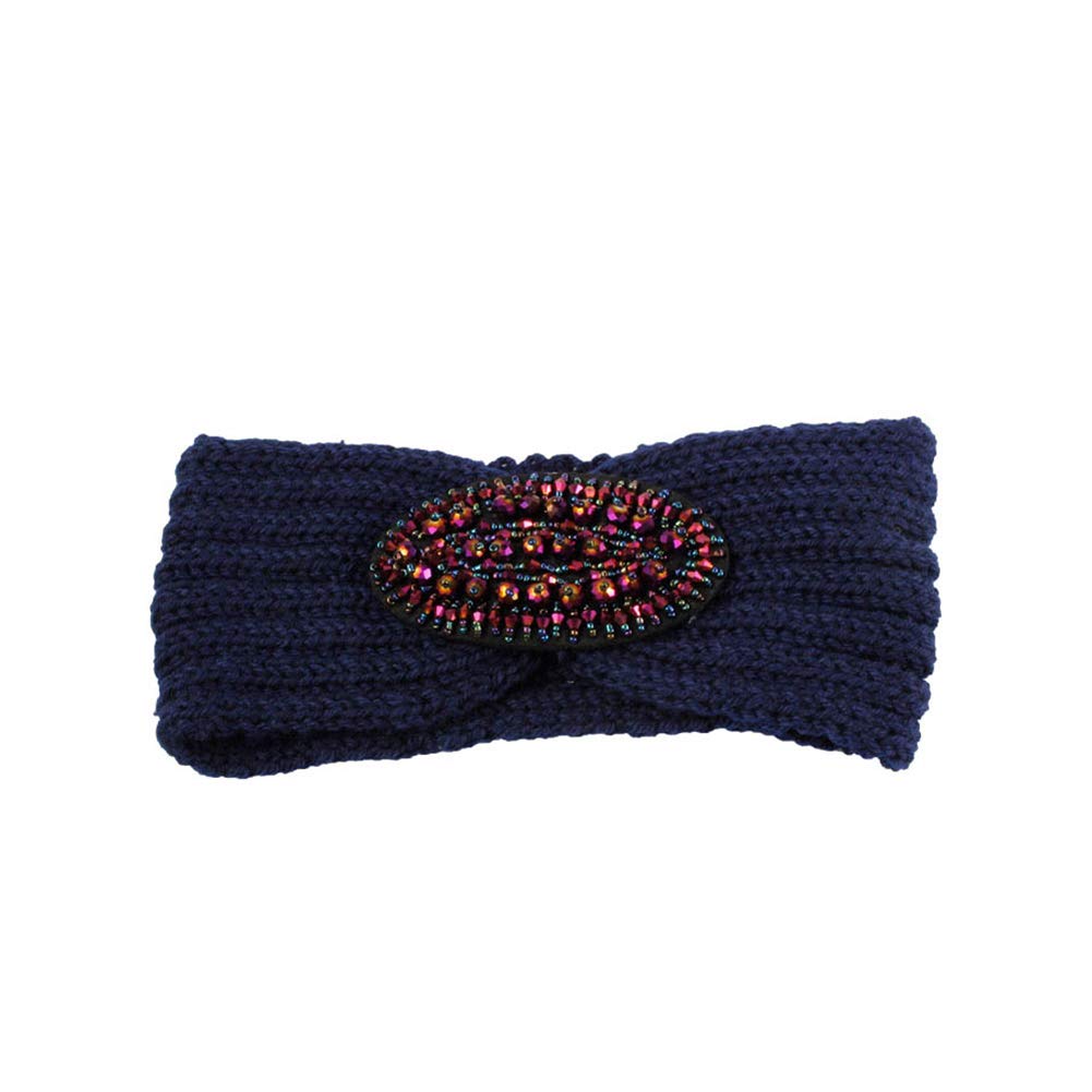 Accessoryo Women's Purple/Jewel / Knitted Headband With Detail