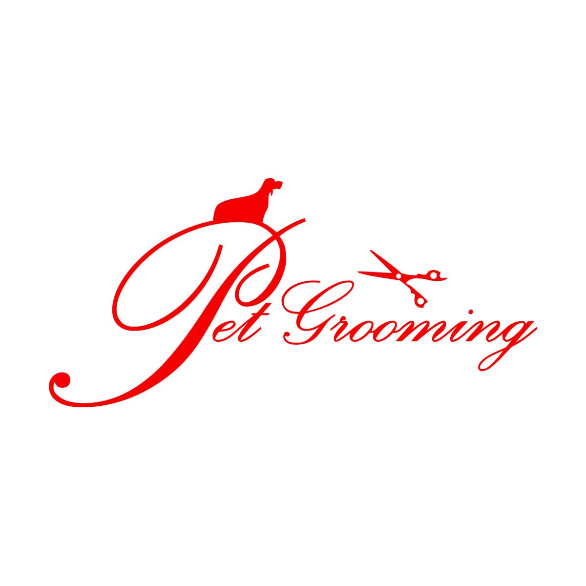 Engraving Stickers Pet Grooming Beauty Salon Logo Signboard 28x59.5cm Personalized Customization Small red
