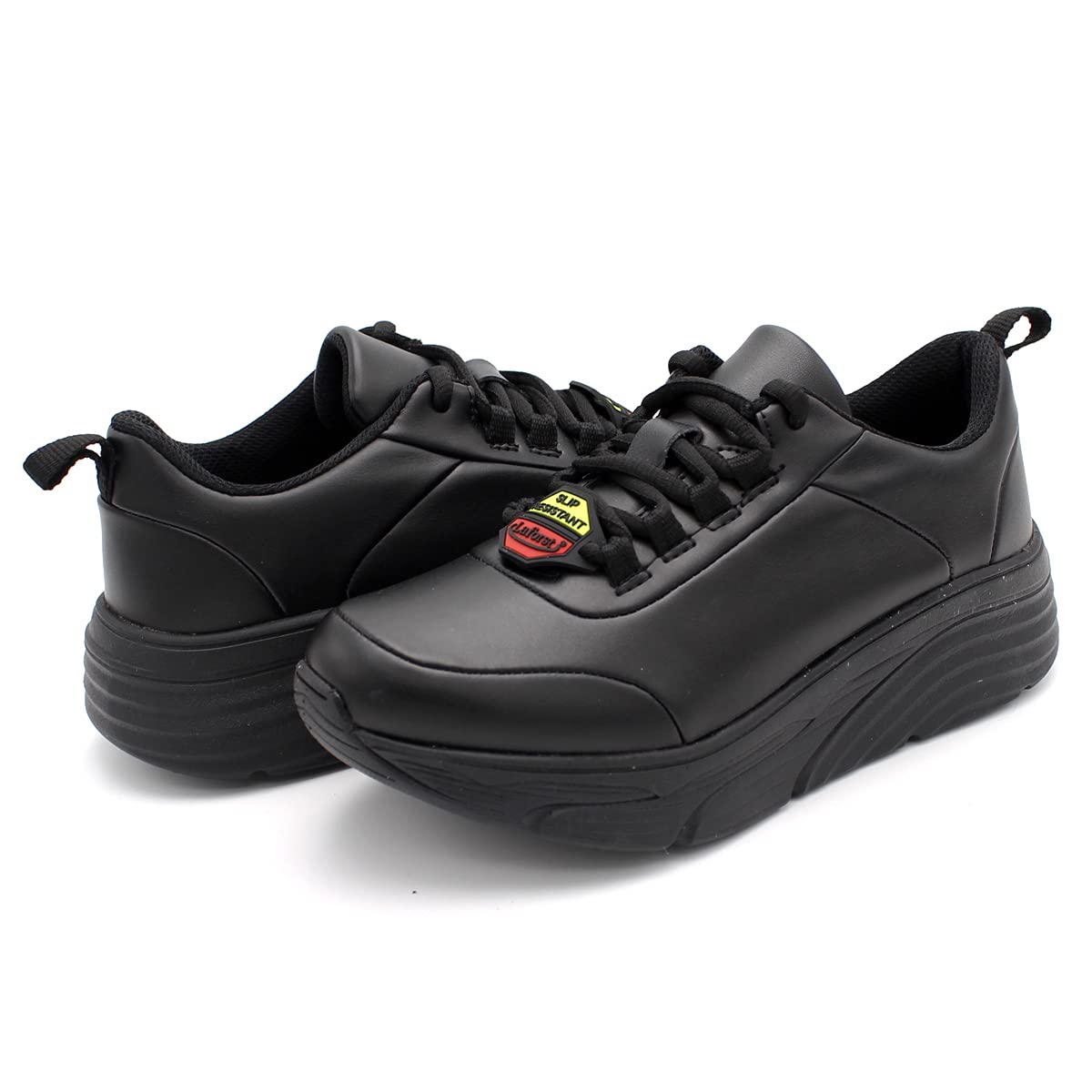 Laforst Womens Falcon Xtreme Comfort Work Non-Slip Sneaker +Free Socks Size 8.5 Black