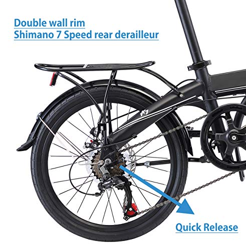 image for KESPOR K7 Folding Bike for Adults, Women, Men, Rear Carry Rack, Front 