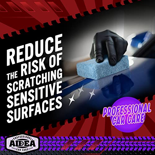 Aidea Microfiber Applicator Pads-8Pk, Microfiber Sponge, Car Wash Pads, Cleaning Pads, Great For Applying Wax, Sealants & Other Conditioners-Blue #TOP5