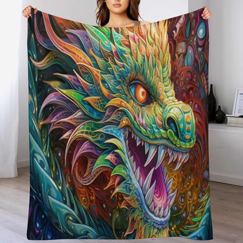 Couverture super doux flannel dragon, le prestige d'une finition haut de gamme