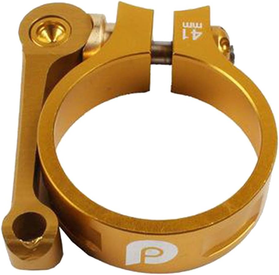 Aluminum Alloy 41mm Bike Seatpost Clamp for 33.9mm Seatpost - Weight Quick Release Collar for Mountain, Road, Folding Bikes - Gold, 41mm