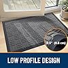 OLANLY Front Door Mat Outside Entrance 29.5x17, Absorbent, Heavy Duty Sturdy Natural Rubber Doormat Indoor Outdoor, Stain and Fade Resistant, Non-Slip Backing Low Profile Floor Mat for Entryway, Grey #5
