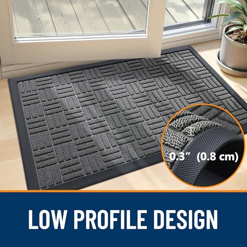 image for OLANLY Front Door Mat Outside Entrance 29.5x17, Absorbent, Heavy Duty 