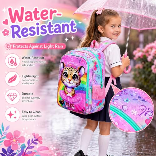 Image of WZLVO 3PCS Kids Backpack for Girls, Unicorn Dinosaur Animal Prechool Elementary Kindergarten School Bookbag with Lunch Box