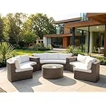 Patioco Lounge Set Severo Rund Dunkelbraun-Weiß
