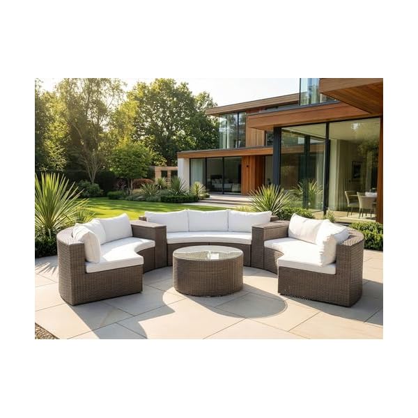 Patioco Lounge Set Severo Rund Dunkelbraun-Weiß
