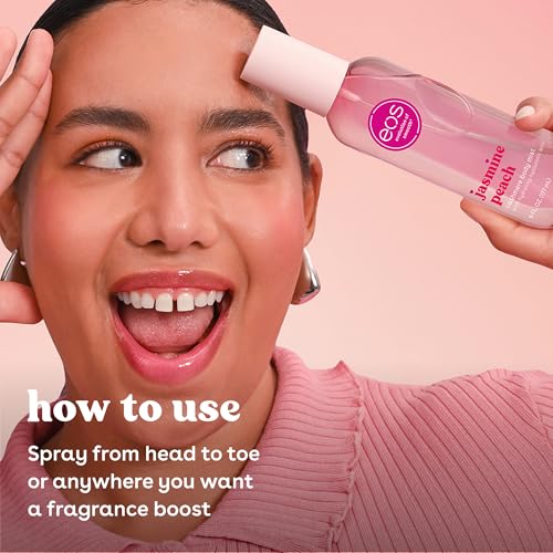 Image of eos Cashmere Body Mist, Jasmine Peach, Body Spray for Women, Hair Mist, Floral Perfume, Moisturizing, Hyaluronic Acid, Glycerin, Vegan, Cruelty-free, 6 fl oz