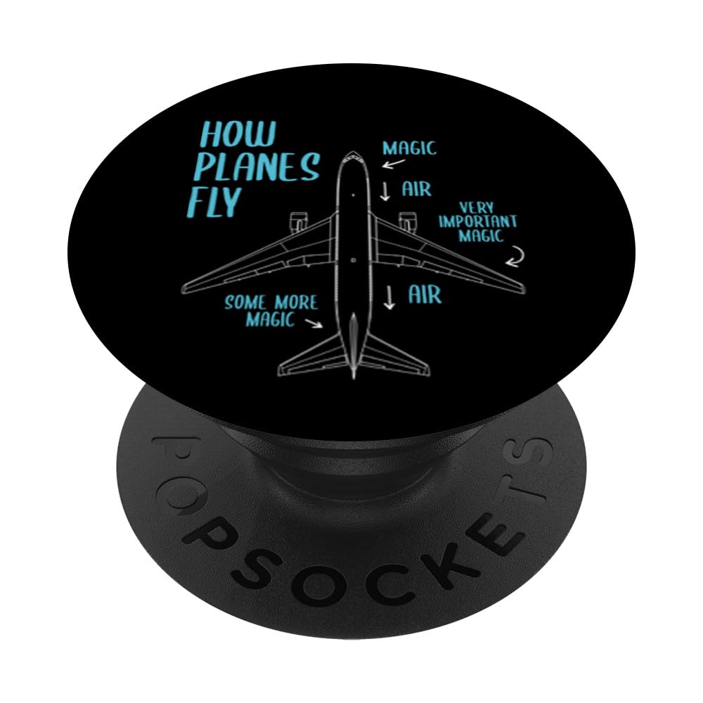 How Planes Fly Aerospace Engineer Funny Pilot Airplane PopSockets PopGrip: Swappable Grip for Phones & Tablets PopSockets Standard PopGrip
