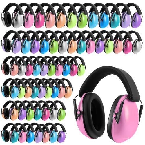 Amylove 60 Pcs Kids Ear Protection Noise Cancelling Headphones Noise Reduction Ear Muffs 27dB Hearing Protection (12 Colors) by Amylove - Used condition - US$265.04
