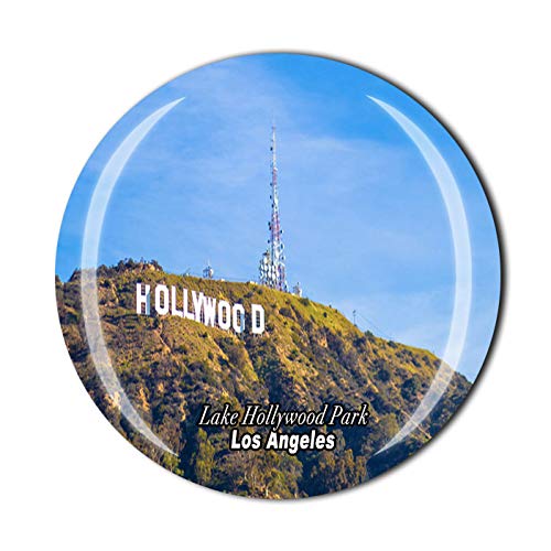 レイク・ハリウッド・パーク 3D ロサンゼルス USA 冷蔵庫マグネット お土産 クリスタルガラス マグネット 観光客 旅行 お土産 コレクション ギフト 磁気ステッカー ホーム キッチン デコレーション