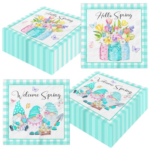 Wildflower Baby Shower Decorations 40 Pcs Hello Spring Paper Napkins Floral Napkins Disposable Wildflower Dinner Napkins For Wildflower Birthday Baby Shower Wedding Bridal Shower Tea Party Decorations