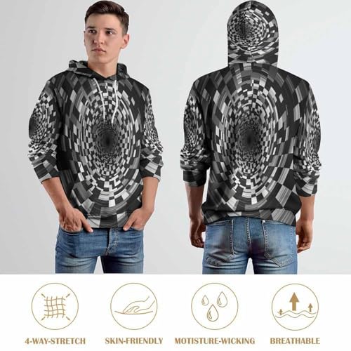 Sweat à capuche 3D vortex imprimé unisexe style Harajuku tendance - 4