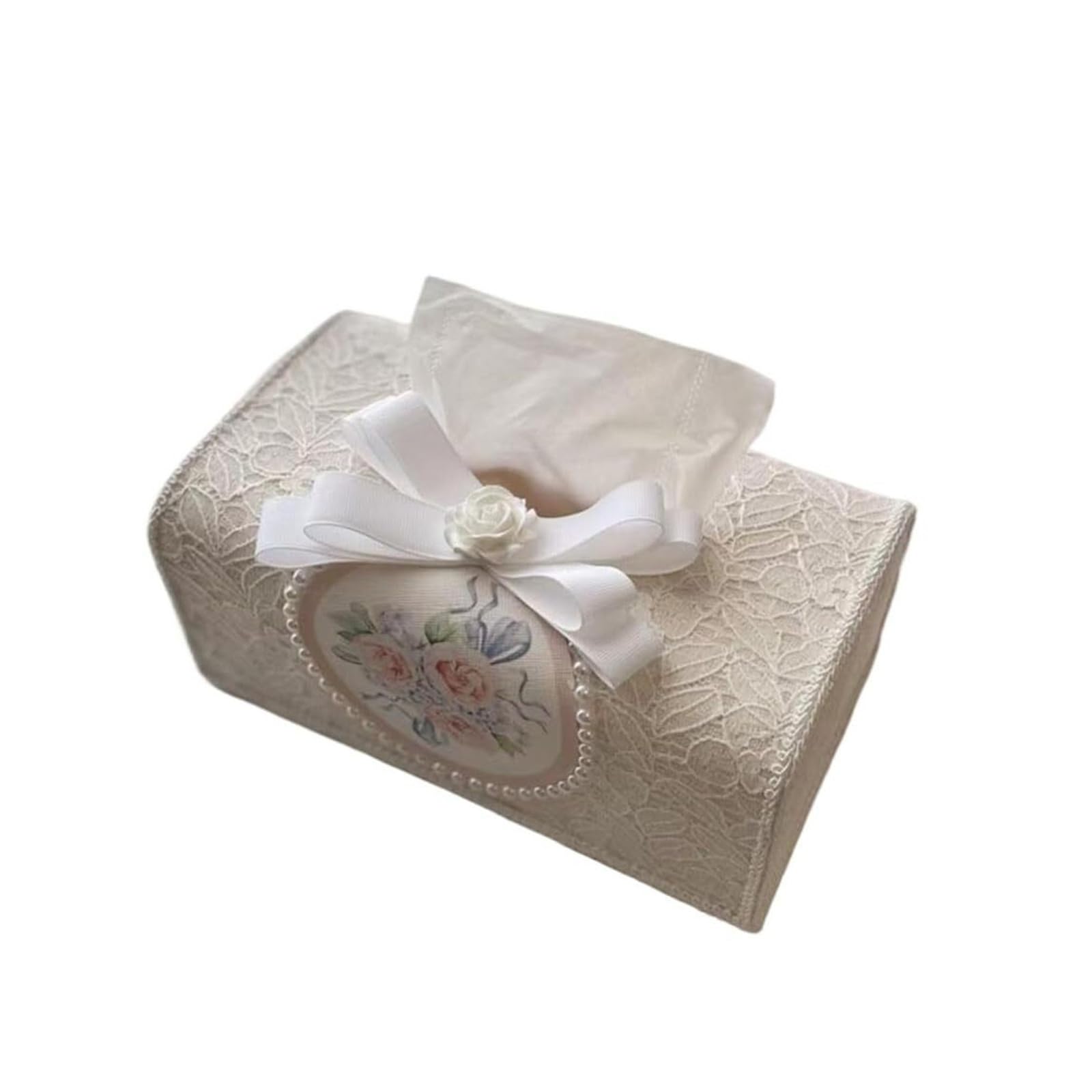 Kosmetiktuch-Spenderbox Taschentuchhalter, Stoffkunst, süßer Boxspender, Servietten-Organizer Must-Haves für die Wohnung(A-beige)