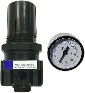 REG0250M Air Compressor Regulator and Air Pressure Gauge fit for ROLAIR 1/4" DEWALT 5131722 EMGLO R14 4 Port Regulator