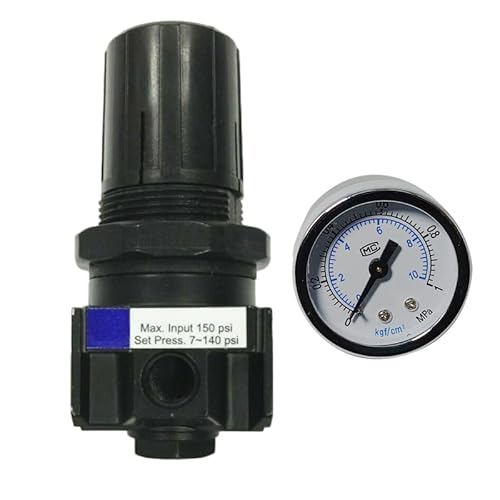 Regulator And Air Pressure Gauge Fit For Rolair 1/4" Dewalt 5131722 Emglo R14 4 Port Regulator