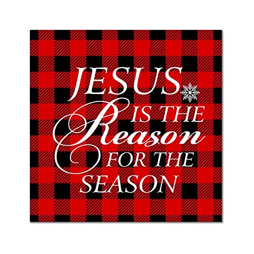 Décoration murale en bois Jesus is The Reason, panneau rustique haut de gamme 35cm