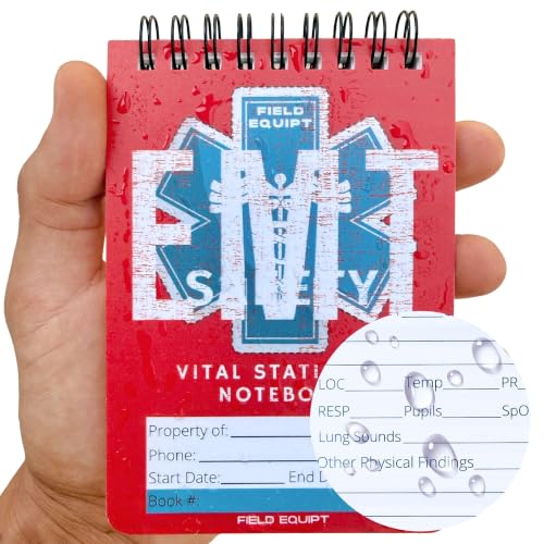 Image of Field Equipt Waterproof EMT Vital Statistics Notepad, EMS Note Pad, 4 Pack