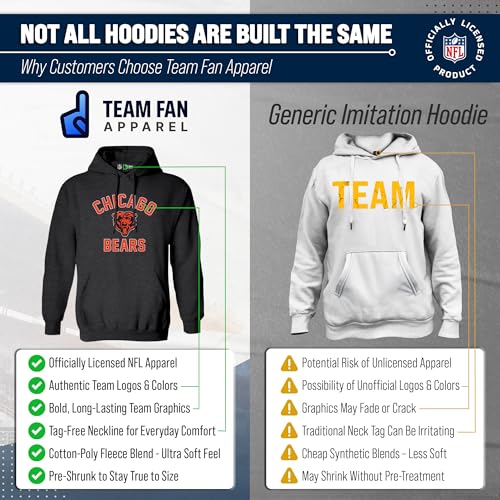 Image of Team Fan Apparel NFL Gameday Hoodie Pullover Sweatshirt for Men and Women | Officially licensed NFL Gameday fleece pullover - kangaroo pocket, ribbed cuffs, drawstring hood, unisex fit