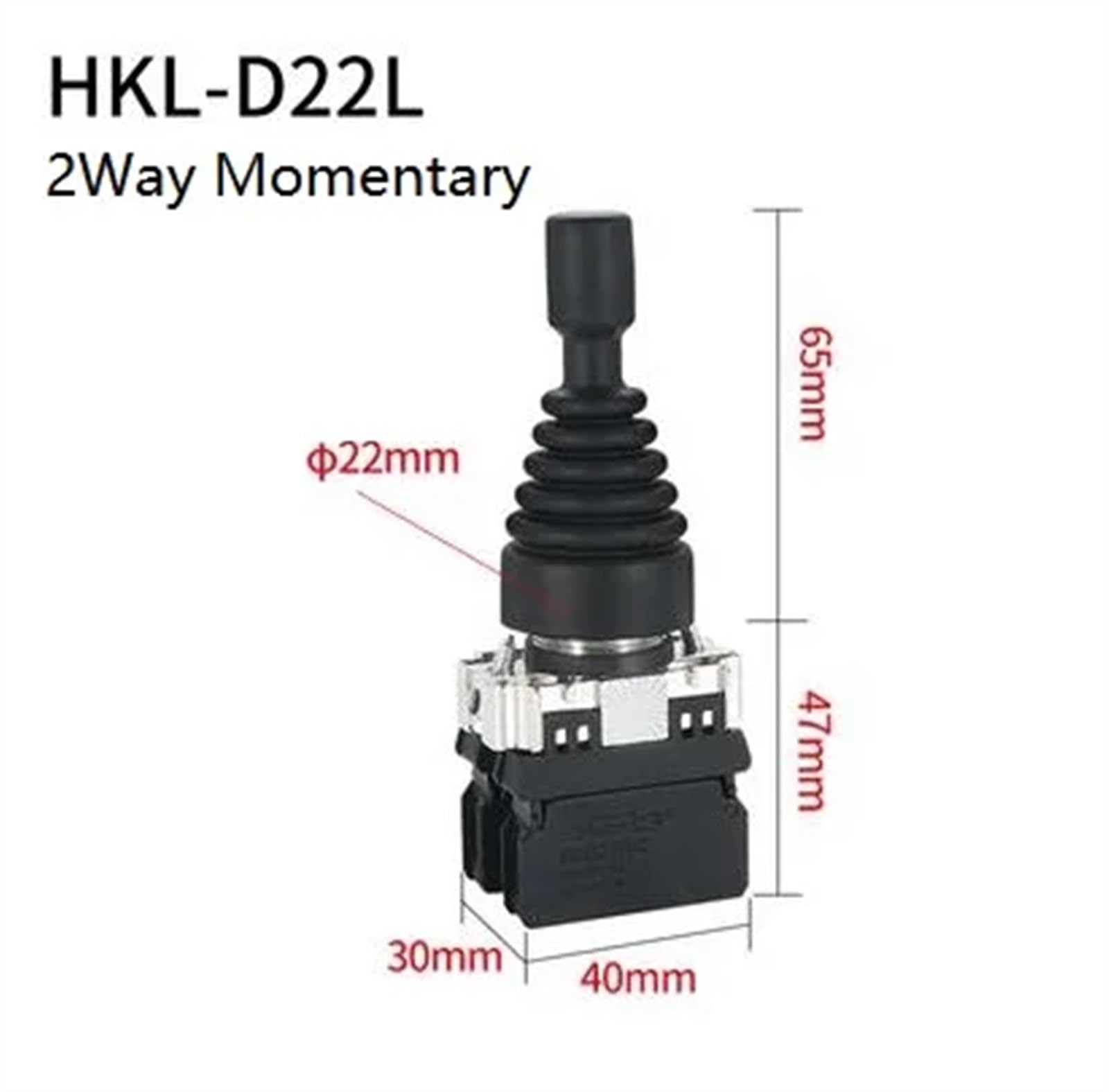 Interruptor con palanca de mandos Monolever de 22mm, interruptor basculante con resorte de bloqueo de reinicio de 2 vías y 4 vías, serie HKLD(HKL-D22L)