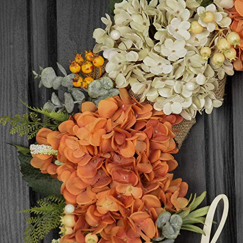 Qunwreath 18 Inch Fall Wreath, Wreath For Front Door, Hydrangea Wreath, Autumn Wreath, Hello Werath, Wreath For Fall Decor Thanksgiving Autumn Front Door Decoration #TOP3