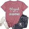 Blessed-Grandma-Shirt-Funny-Cute-Graphic-Tees-Women-Letter-Print-T-Shirt-Casual-Short-Sleeve-Tops Blessed Grandma Shirt Funny Cute Graphic Tees Women Letter Print T-Shirt Casual Short Sleeve Tops (XL, Red)