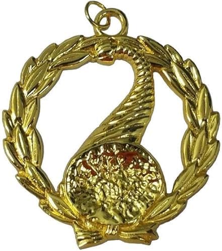 MASONIC GRAND LODGE OFFICER CHAIN COLLAR WITH GOLD – JUNIOR STEWARD JEWEL - GRAND LODGE CHAIN COLLAR GOLDCHAIN AND PURPLE BACKING WITH GOLD RHINESTONES