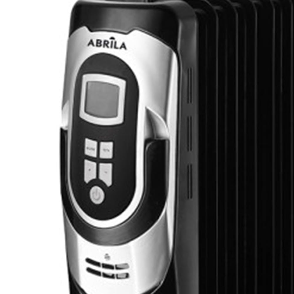 Radiador de Aceite Confort 1500W, 2000W, 2500W Negro y Plata | 3 potencias, termostato Regulable, Temporizador