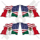 USA Stati Uniti d'America & MESSICO, Americano-Messicano Sventolande 50mm Vinile Adesivo x4