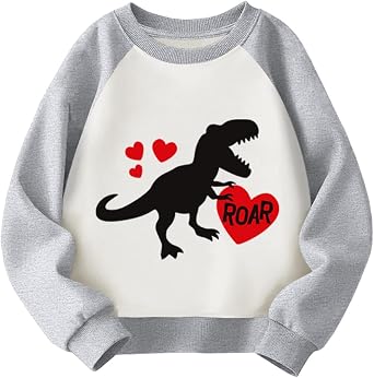 Kids Valentines Day Sweatshirts Boys Girls Valentines Monster Truck Heart Graphic Shirt Toddler Long Sleeve Outfit Tops
